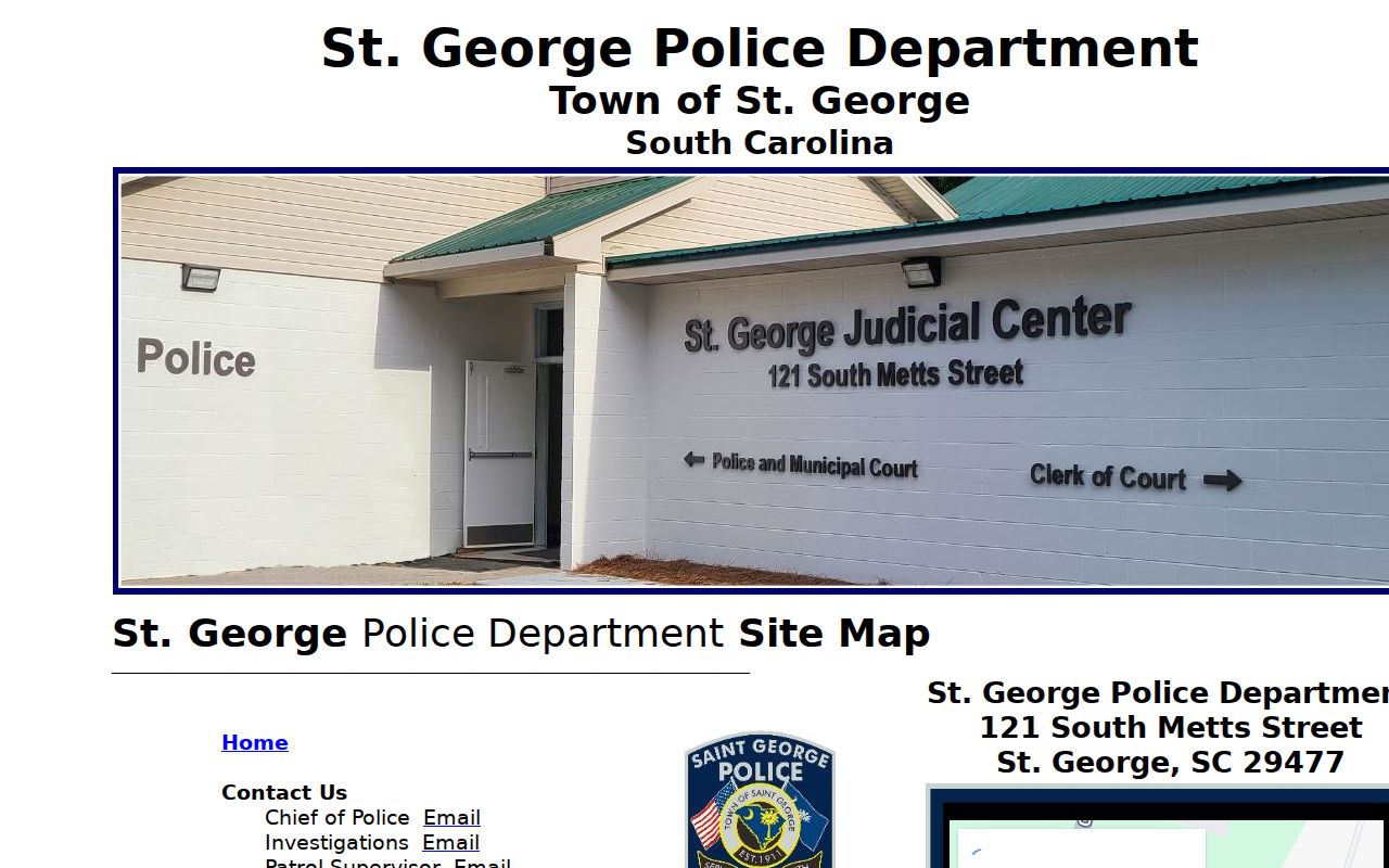 Dorchester County St. George police and municipal court links for town warrant records